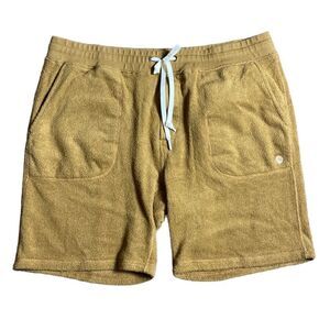 Outerknown men’s high tide sweatshorts mustard yellow xxl terrycloth